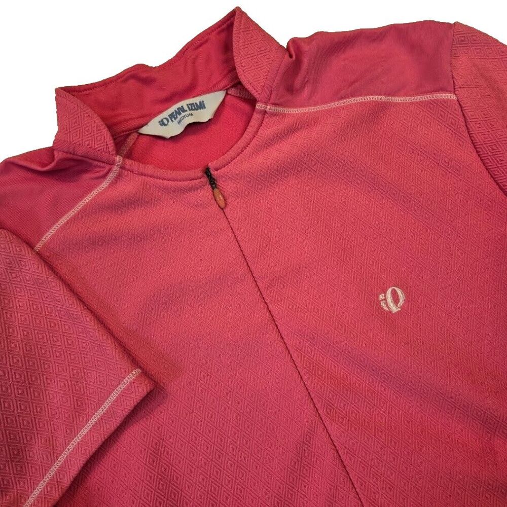 Pearl Izumi‎ Women's Short Sleeve Half Zip Cycling Shirt Size Medium Pink